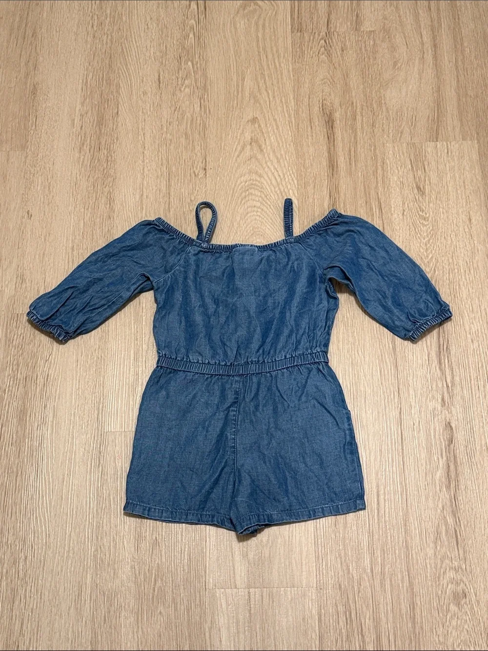 Denim Blue Girls' Romper